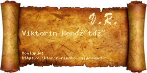 Viktorin Renátó névjegykártya